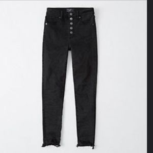 Abercrombie Black Frayed Jeans